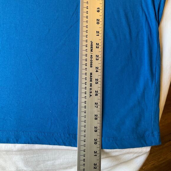 Blue Mountain Men T-shirt size XL Short Sleeve Stretchy Solid Blue - Picture 4 of 7